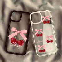Summer Red Cherry Shockproof Protective Cover Case for iPhone 16 15 14 13 12 Pro Max 15Plus 13 Mini