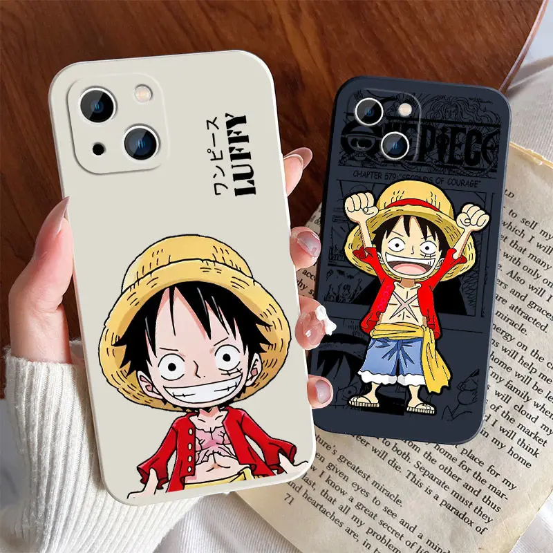 One Piece Cartoon Phone Case New Luffy Animation Peripheral IPhone 13/12/11pro Couple Student Fashion Versatile Protective Case