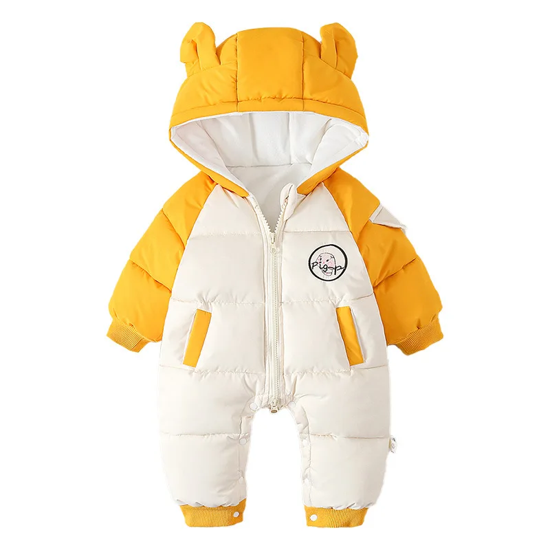 Baby Winter Clothes Long-sleeved Suit Baby Girls\' Onesie Thickened Boys Outdoor Hugging Coat Cotton-padded Hooded coats