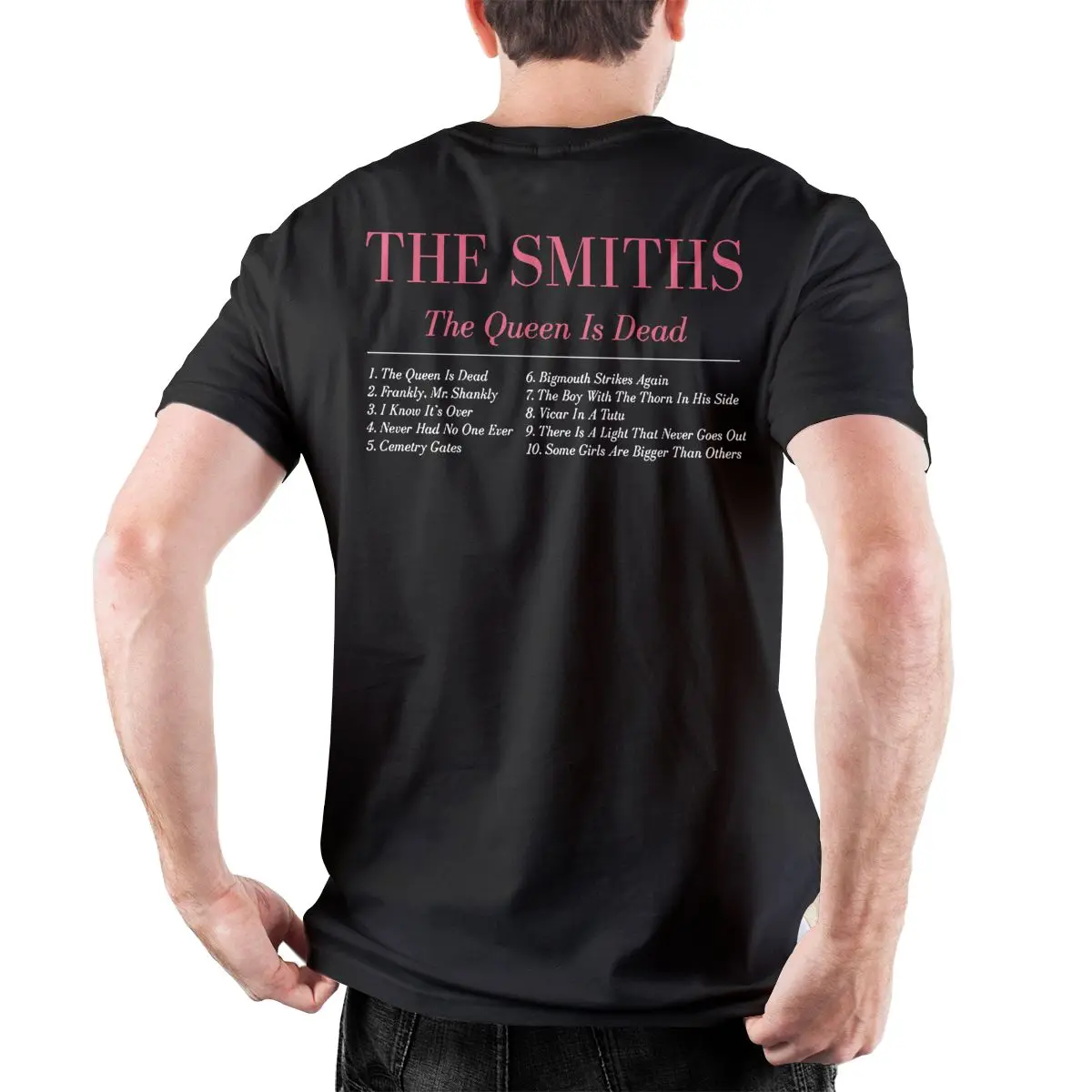 Men's T-Shirt The Smiths The Queen Is Dead Tracklist Vintage Cotton Tee Shirt Short Sleeve Music T Shirts Crewneck Tops Gift