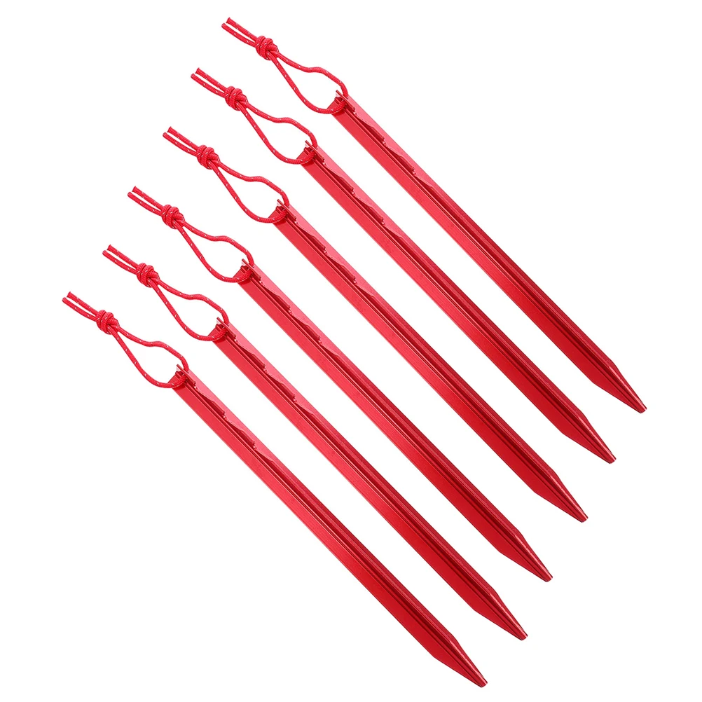 

6pcs Tent Aluminum Alloy Lightweight Durable Tent Accessory Camping Hiking Accessories Outdoor Stakes Practical Design