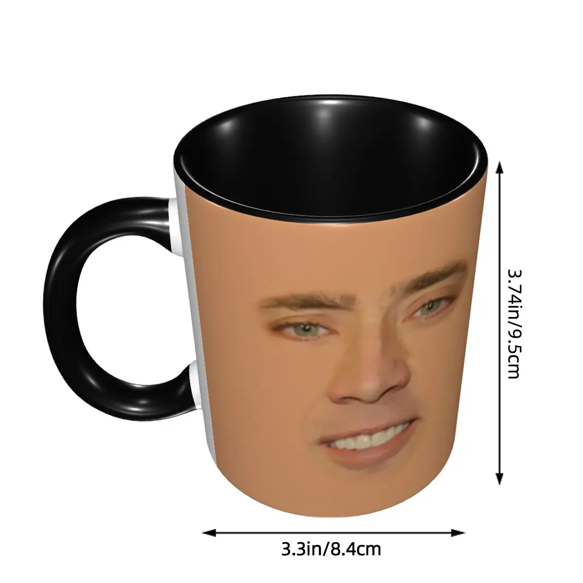 Custom Nicolas Cage Full Face Coffee Mug DIY Funny Meme Ceramic Tea Milk Cup 2