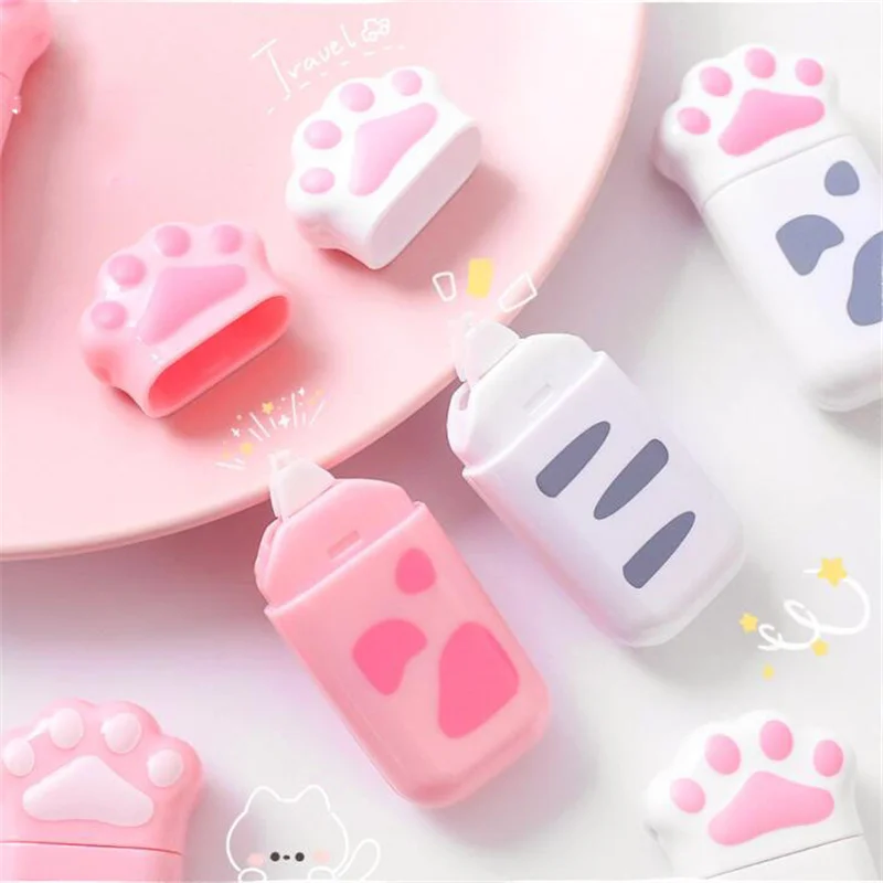 24 pcs/lot Cat Paw Correction Tape Cute 6M Corrector Creative Stationery School Office Supplies Childrens Gifts