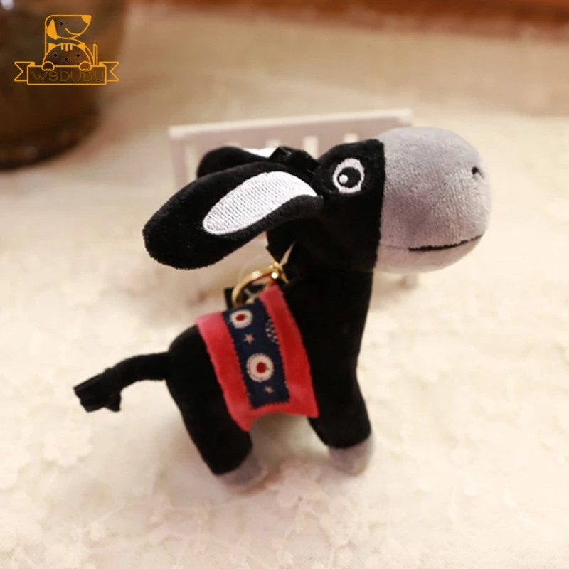 Cute Donkey Plush Keychain Small Animals Stuffed Toy Kawaii Pendant Soft Cartoon Burro Doll Mini Decoration Girl Children Gifts