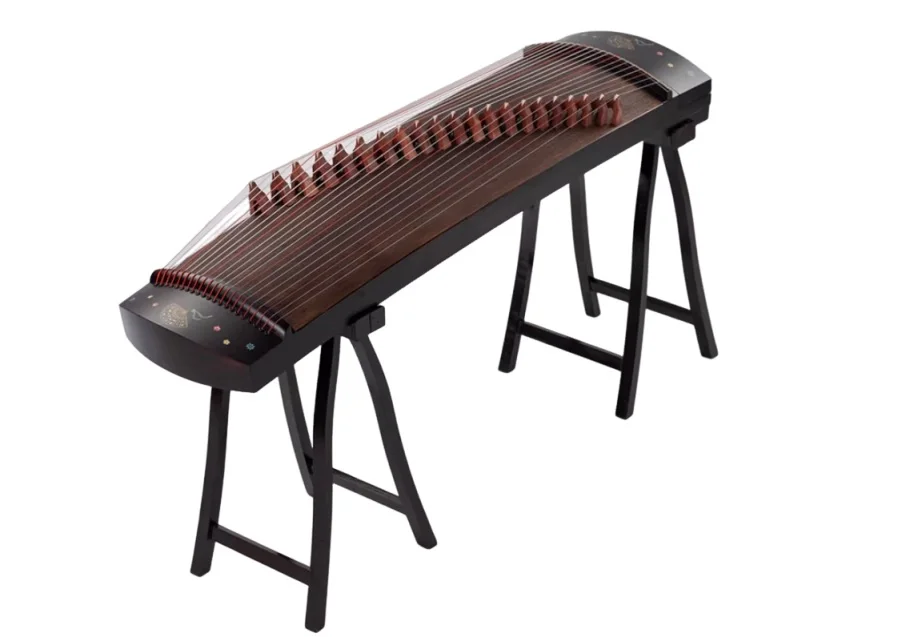 Guzheng de 125 cm con diseño de abanico, 21 cuerdas, cítara, instrumentos de cuerda chinos