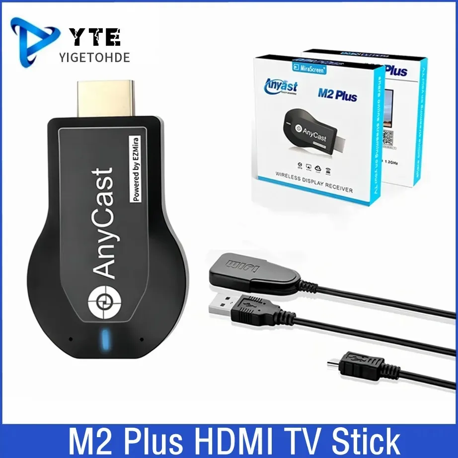 Clé TV compatible HDMI 1080P M2 Plus, affichage WIFI, Dongle récepteur Anycast DLNA, écran de partage pour IOS Android Miracast Airplay