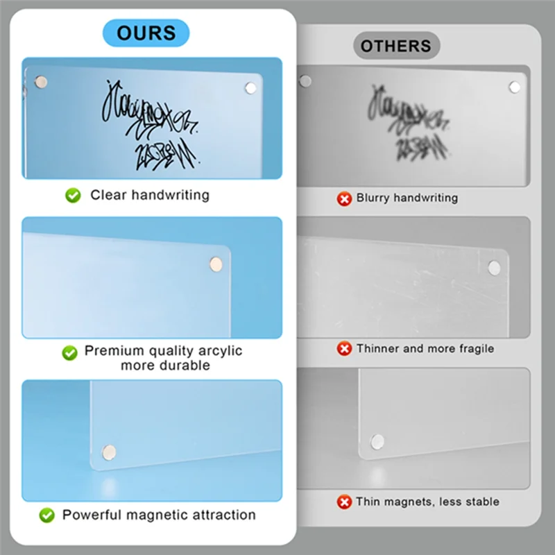 Dimensional Magnetic Transparent Acrylic Weekly Plan Notes Message Board Erasable DIY Magnetic Refrigerator Sticker-POS