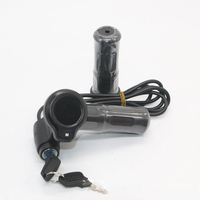 1 Pair 24-72V Universal Electric Bike Scooter Display Screen Twist Throttle Handlebar Set Meter Throttle With Battery Indicator