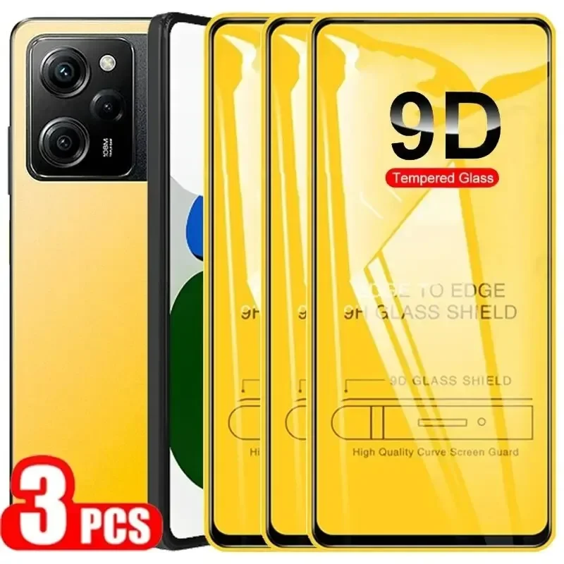 

9D Tempered Glass for Xiaomi Poco X6 X5 X4 X3 Pro F4 F3 GT M5 M4 M3 Pro C65 C40 Screen Protector for Redmi 9 10 12 13C Mi 10T 10