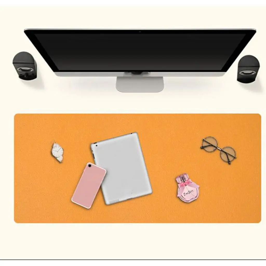 

Double Sided PU Leather Desk Pad Large Mouse Mat Stain Resistant Writing Surface Protector for Home Office Workspace