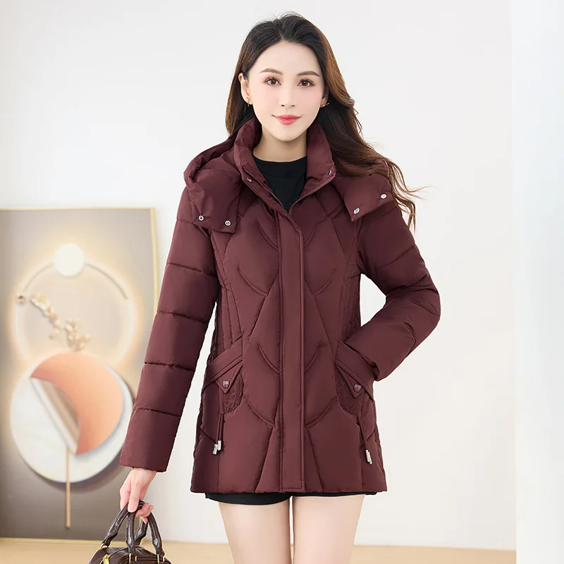 

Women's Mid-length Winter Cotton-padded Coat, New Style Warm Cotton-padded Jacket for Autumn and Winter