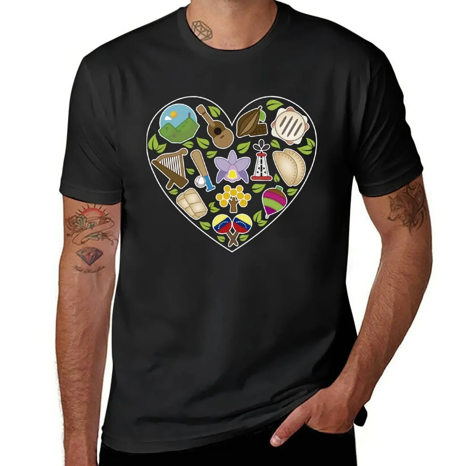 With my heart in Venezuela T-Shirt vintage graphic tee cute tops Men's t shirts