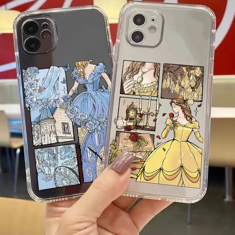 Case for iPhone 13 12 11 Pro MAX XR 16 15 14 Plus 7 8 16e XS Soft Phone Cover Disney Beautiful Princess