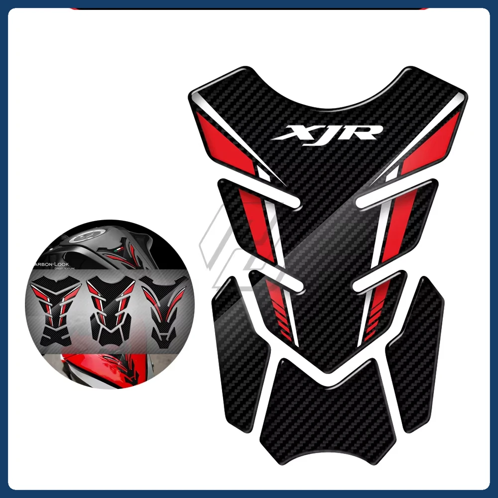 For Yamaha XJR400 XJR1300 XJR1200 XJR 400 1200 1300 3D Carbon-look Motorcycle Tank Pad Protector Sticker