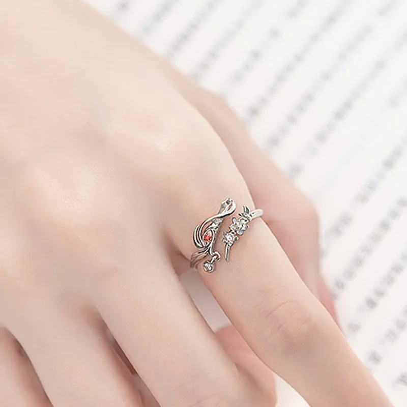 Anime Tian Guan Ci Fu Ring Heaven Official's Blessing Hua Cheng Xie Lian Adjustable Unisex Couple Rings Jewelry Accessories Gift