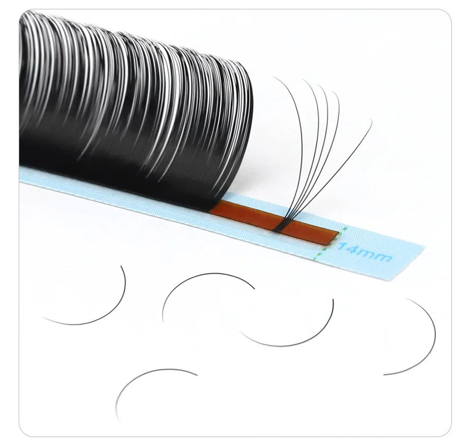 AGUUD J B C D Curl Volume Wimpernverlängerung 0,03 mm Faux Nerz Einzelwimpern Mattschwarz Klassisches Wimpernverlängerungszubehör – Detail 12