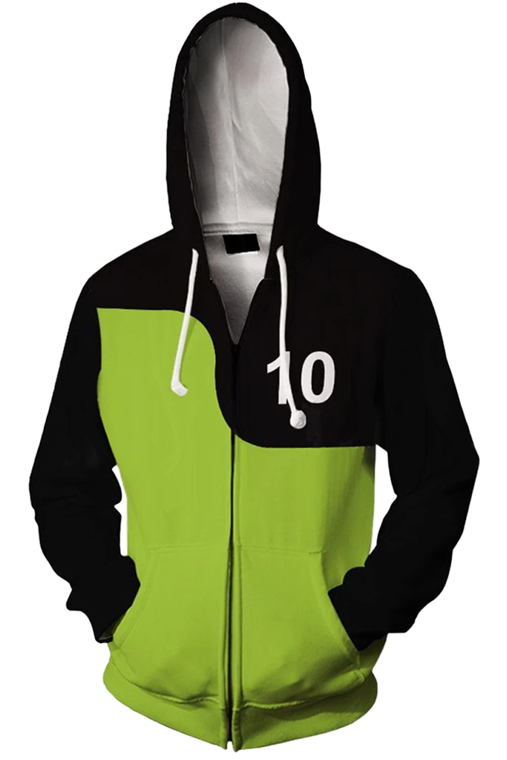 Ben tennyson ชุด Ben10คอสเพลย์บทบาทการเล่นการ์ตูนมีฮู้ดซิปขึ้น hooded sweatshirt ผู้ใหญ่ผู้ชายชุดแฟนซีเสื้อผ้าปาร์ตี้