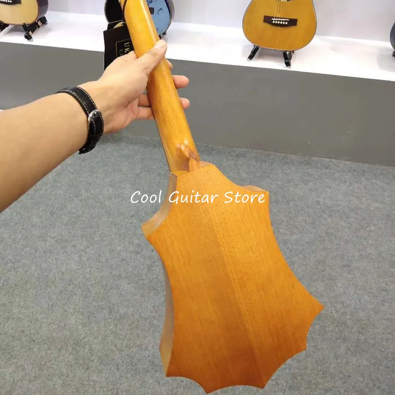 All Solid Mahogany Ukulele,26‘’ Real Abalone Acoustic Guitar,Child Tool,Matt Finish Body,Free Shipping