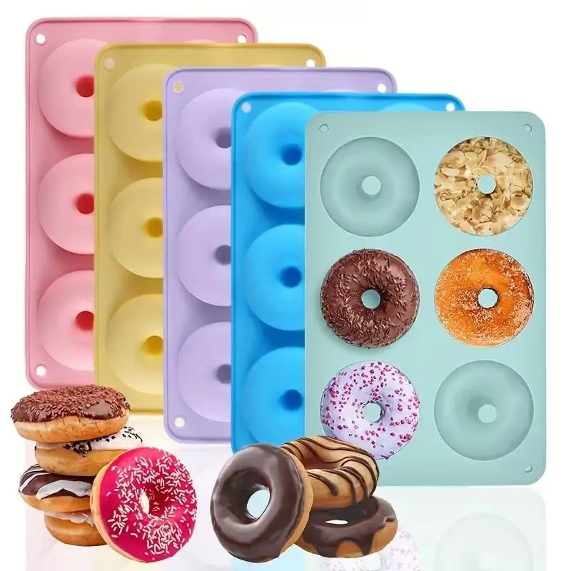 Molde de Silicona para Donuts, Utensilios de Repostería, Molde Redondo para Chocolate, Resistente a Altas Temperaturas, Molde para Pudín, Macarons y Pasteles, Herramienta de Cocina