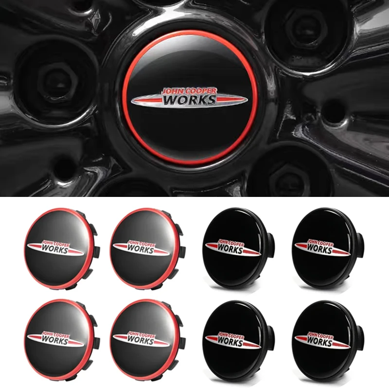 4pcs 54mm 56mm MINI S Car emblem Wheel Center Hub Cap wheel Badge covers for JCW One Countryman R55 R60 R61 F54 F55 F56 F57 F60