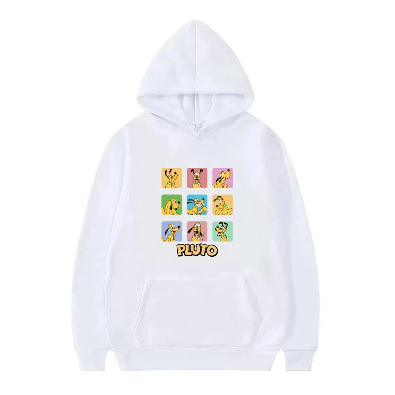 Disney Mickey Mouse Retro Pattern Woman Kawaii Black Autumn Loose Top Clothes Pullovers Ladies Cheap Y2k Hoodies Men Sweatshirts