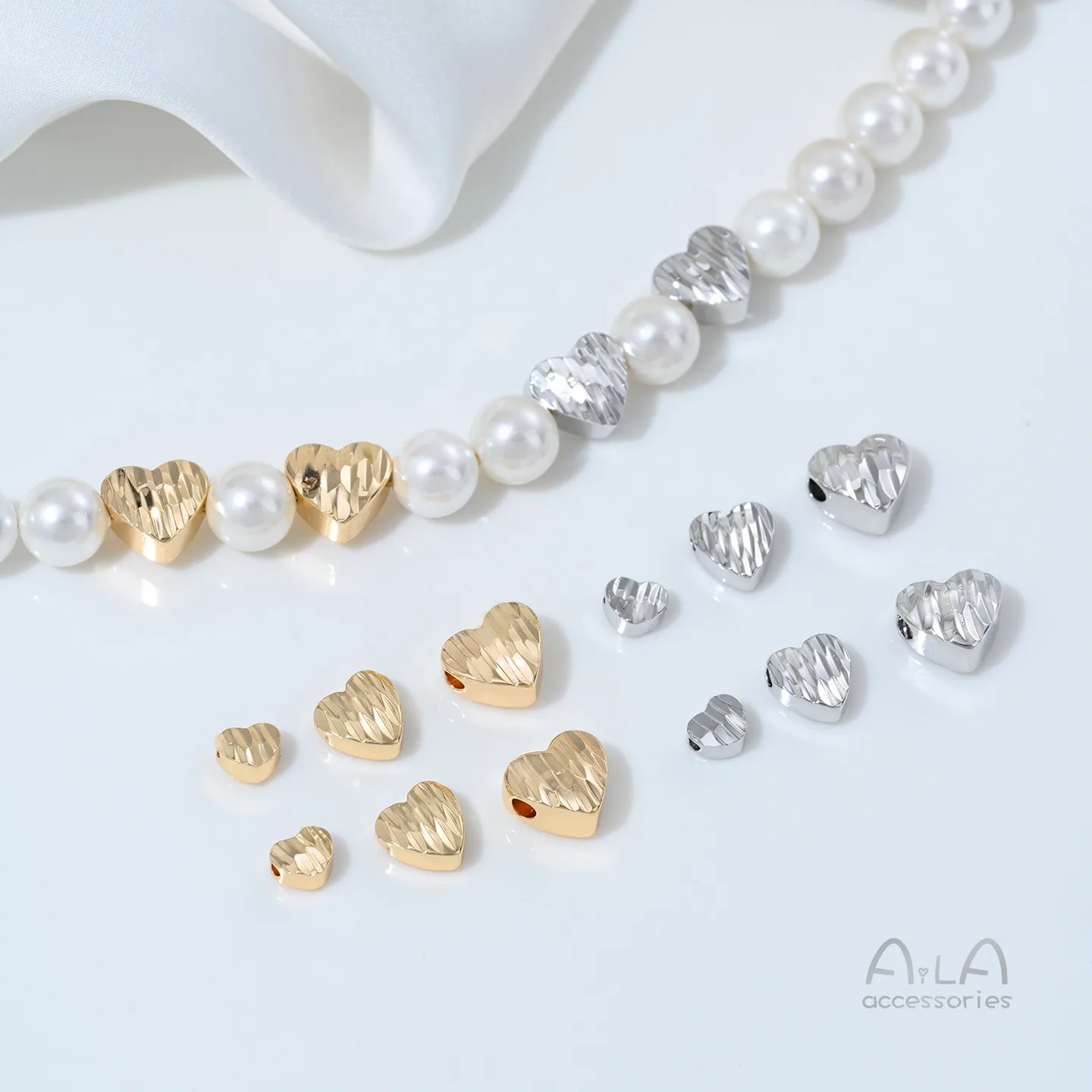 

Медный браслет-цепочка с бусинами в форме цветка и сердца из 14-каратного золота, ручной работы, с кристаллами и жемчугом, для самостоятельного изготовления украшений