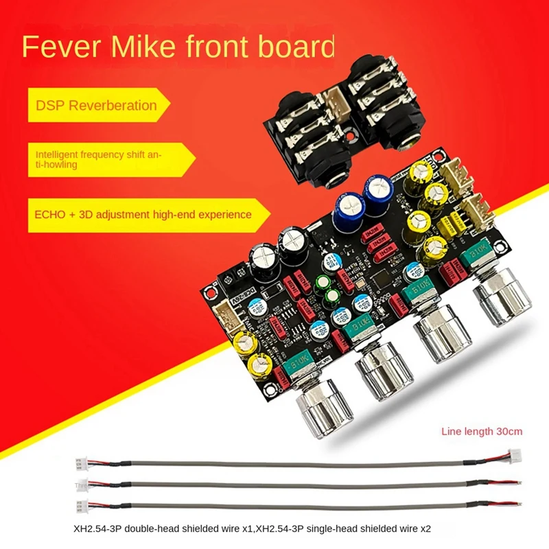 ZK-AMP Fever Karaoke Reverb Board Microphone K Song Singing Pre-Effector Board DSP Mixing Anti-Whistle