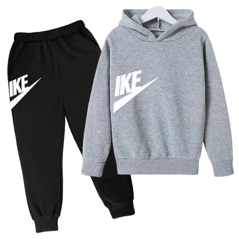 Two-piece Hoodie Set Is Suitable for Boys Girls Aged 3to13 Fashionable Anime Clothing Casual Pants Children's Hooded Sweatshirts