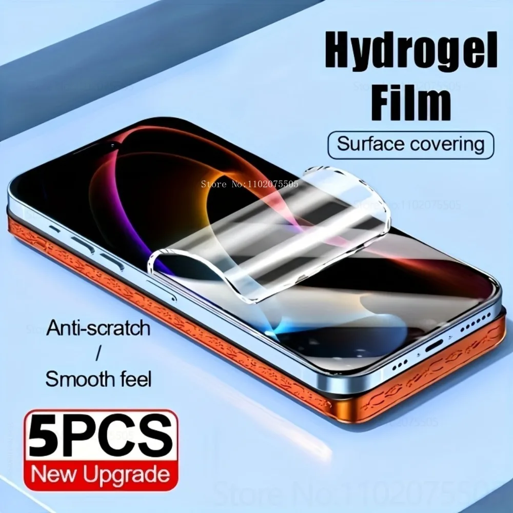 

5Pcs Hydrogel Film Screen Protectors for IPhone 17 17 Promax 16E 15 Plus Full Coverage Film 13 14 Promax 12 Mini 11 Promax 8 7 6