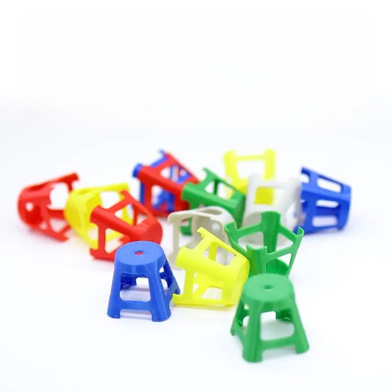 5Pcs/set Dollhouse Miniature Plastic Stools Model Mini Simulation Chairs Ornaments Dolls House Decor Pretend Play Toy For Kids