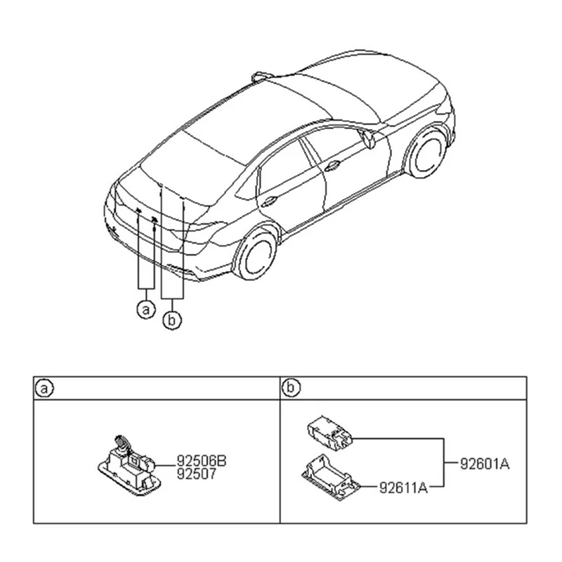 Lâmpada da placa traseira do carro, motorista para Hyundai Gênesis 2015-2016