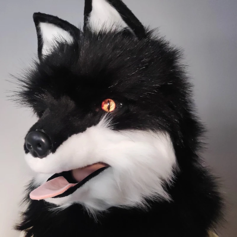Animal Wolf Mask Cosplay Costume Accessories Furry Faux Fur Dog Fox Full Head Therian Masks Anime Dress Up Party Cosplay Props