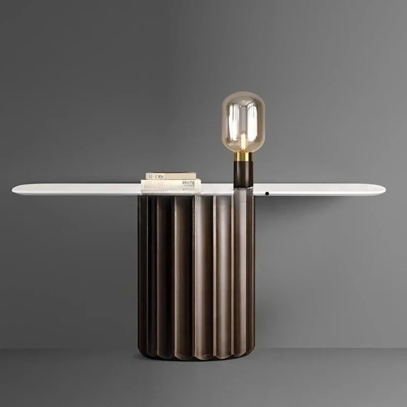 

D06 Italian style, nano jade crystal end view table, household minimalist entrance door against the wall entrance table