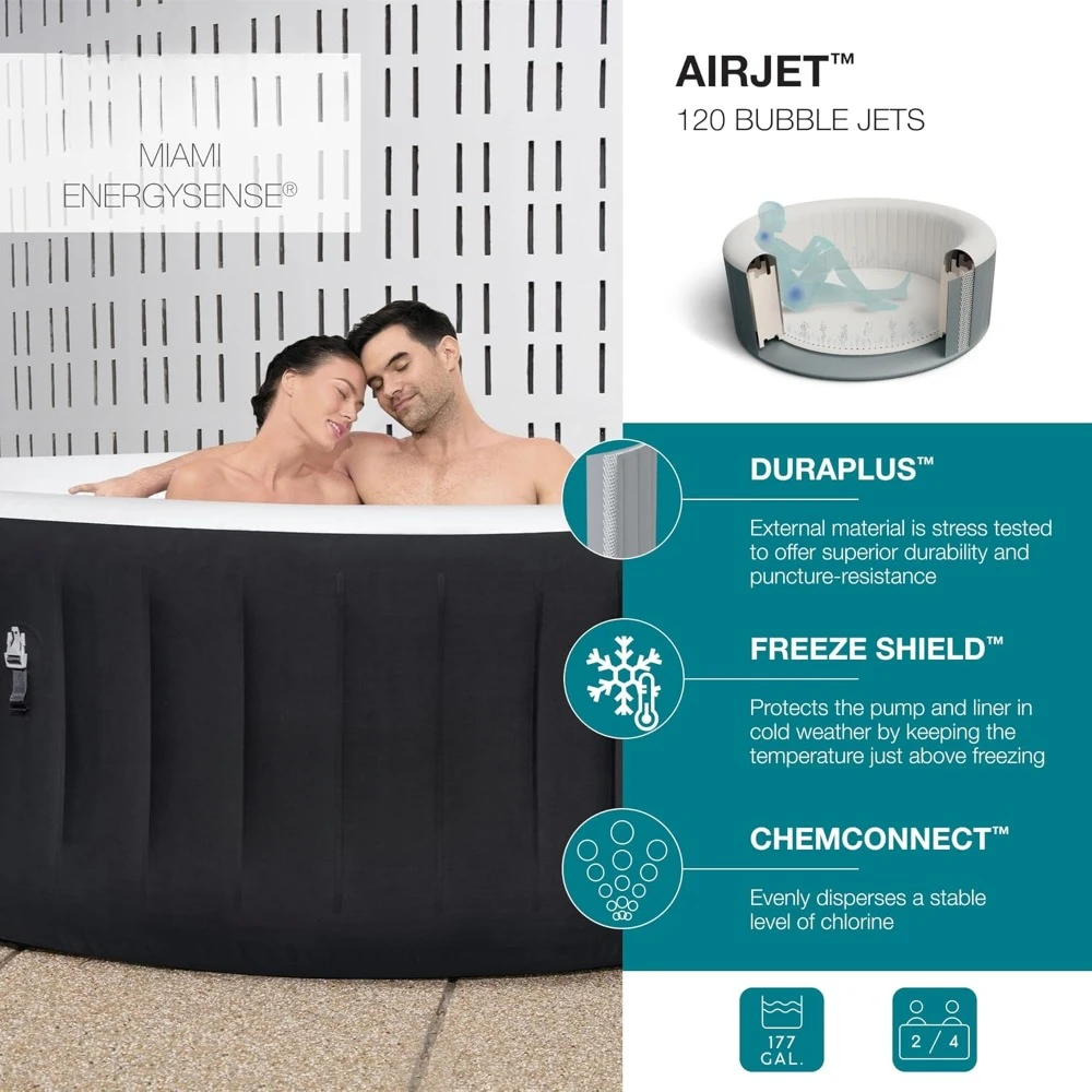 SaluSpa-Jacuzzi Inflável Spa, Miami EnergySense AirJet, 71 "x 26"