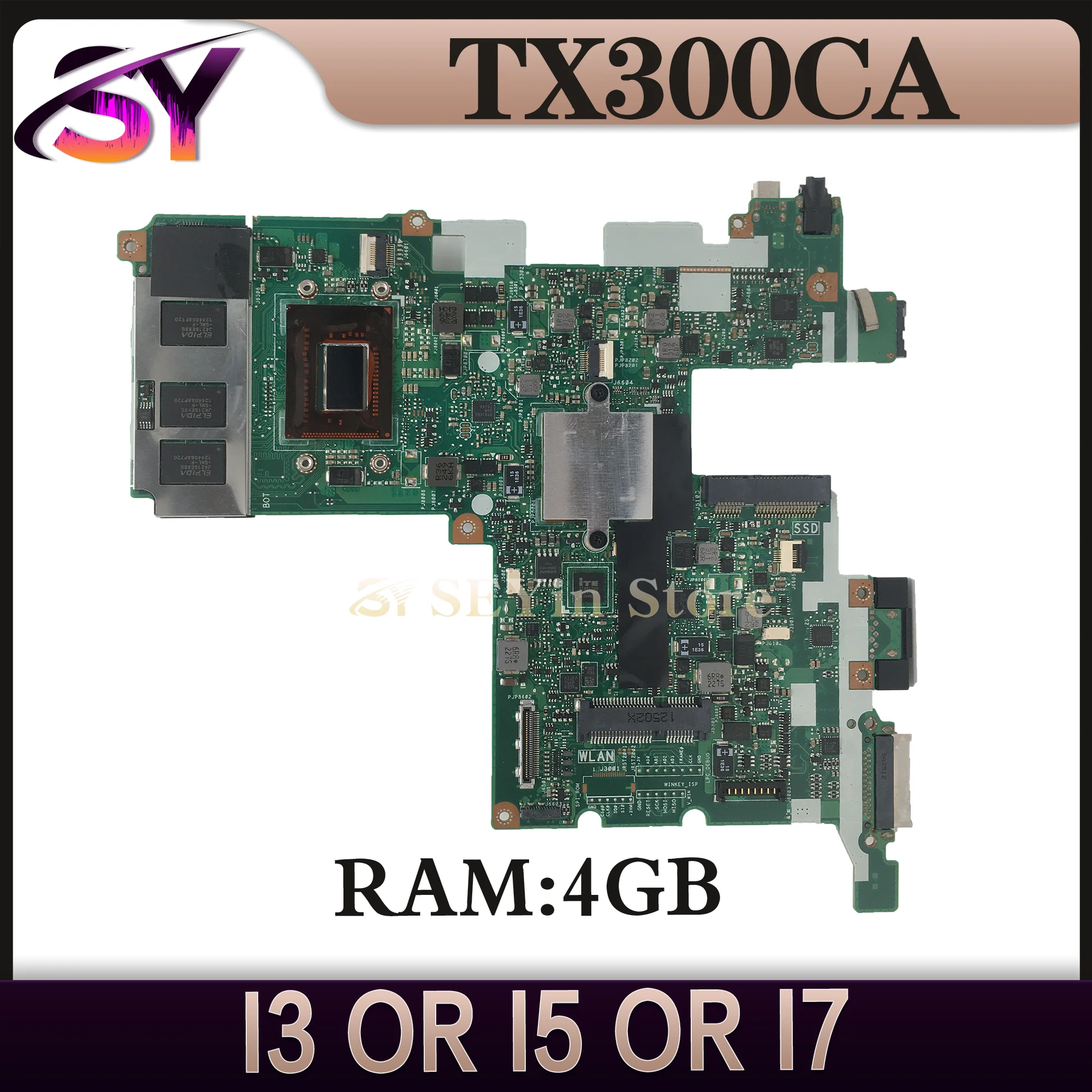 

Notebook Mainboard TX300CA For ASUS TX300 TX300C TX300K3537CA/64C5JX2S Laptop Motherboard With I3 I5 I7 3th Gen 4GB-RAM