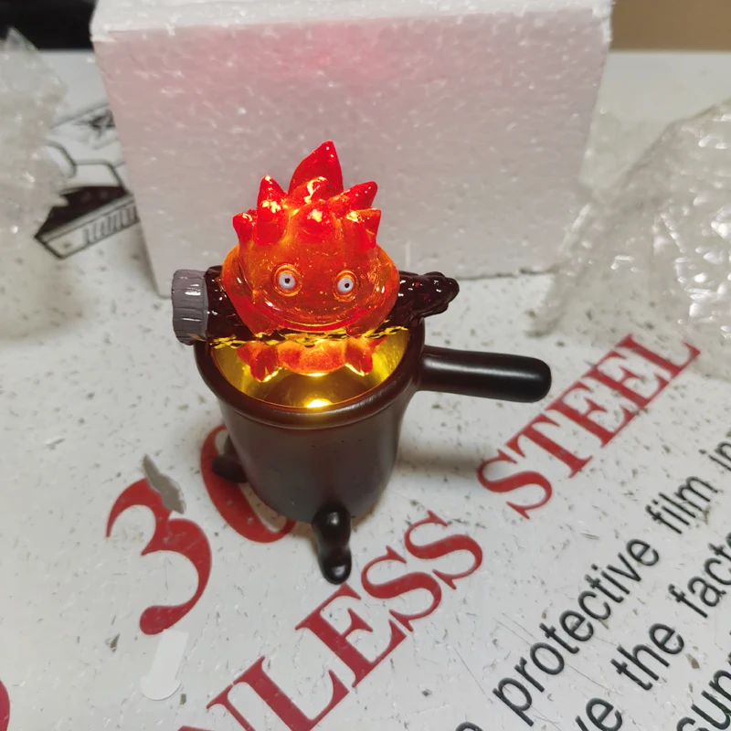 Cartoon Calcifer Objects Lamp Cartoon Anime Candle Desktop Action Figures Model Statue Pvc Model Collection Ornament Toys