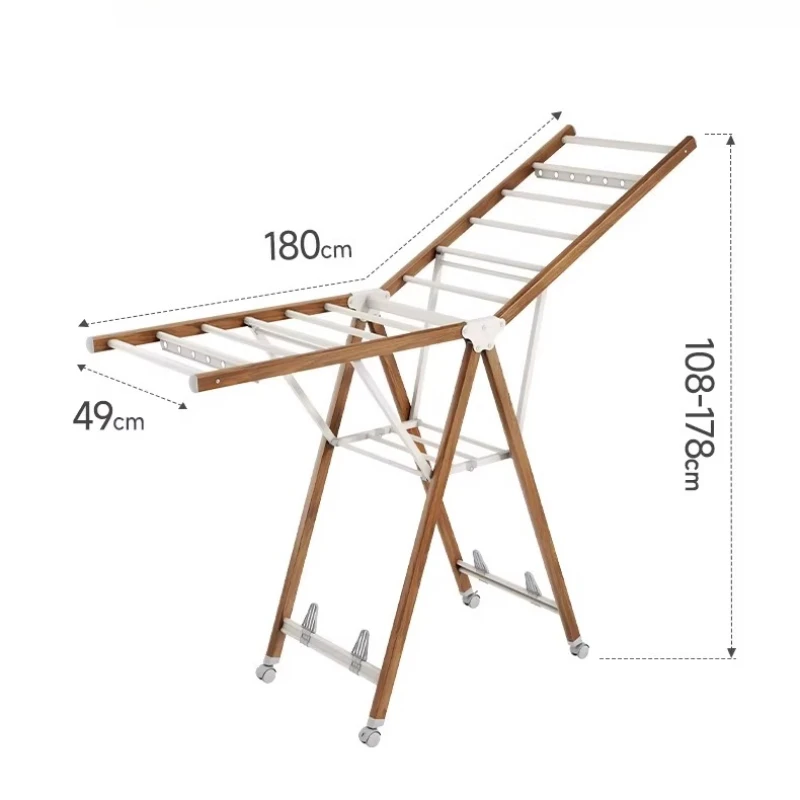 

Aluminum alloy folding clothes drying rack Floor-to-ceiling indoor clothes drying rod Household balcony quilt drying rack