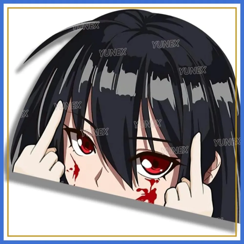 

5.1 Inch Anime Akame Car Decals Peeking Creative Vinyl Stickers for Bumper Window Laptop Motorcycle Luggage Waterproof