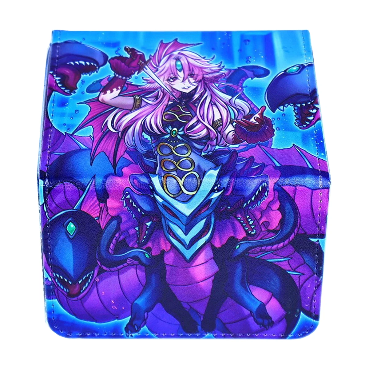 Selbstgemachtes Yu-Gi-Oh! zum Selbermachen Fiendish Vortex of Atlantis Karten-Aufbewahrungsbox Vortex of Atlantis Hochwertige Leder-Karten-Aufbewahrungsbox Geschenk
