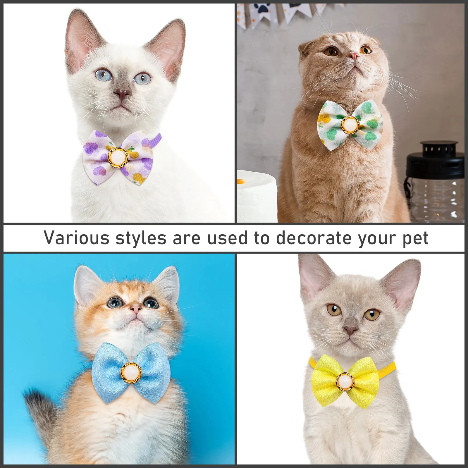 10/20PCS Dog Bowties Neckties Adjustable Luxury Pet Collars For Dogs and Cats Pet Dog Bow Ties Pet Dog Grooming Accessories