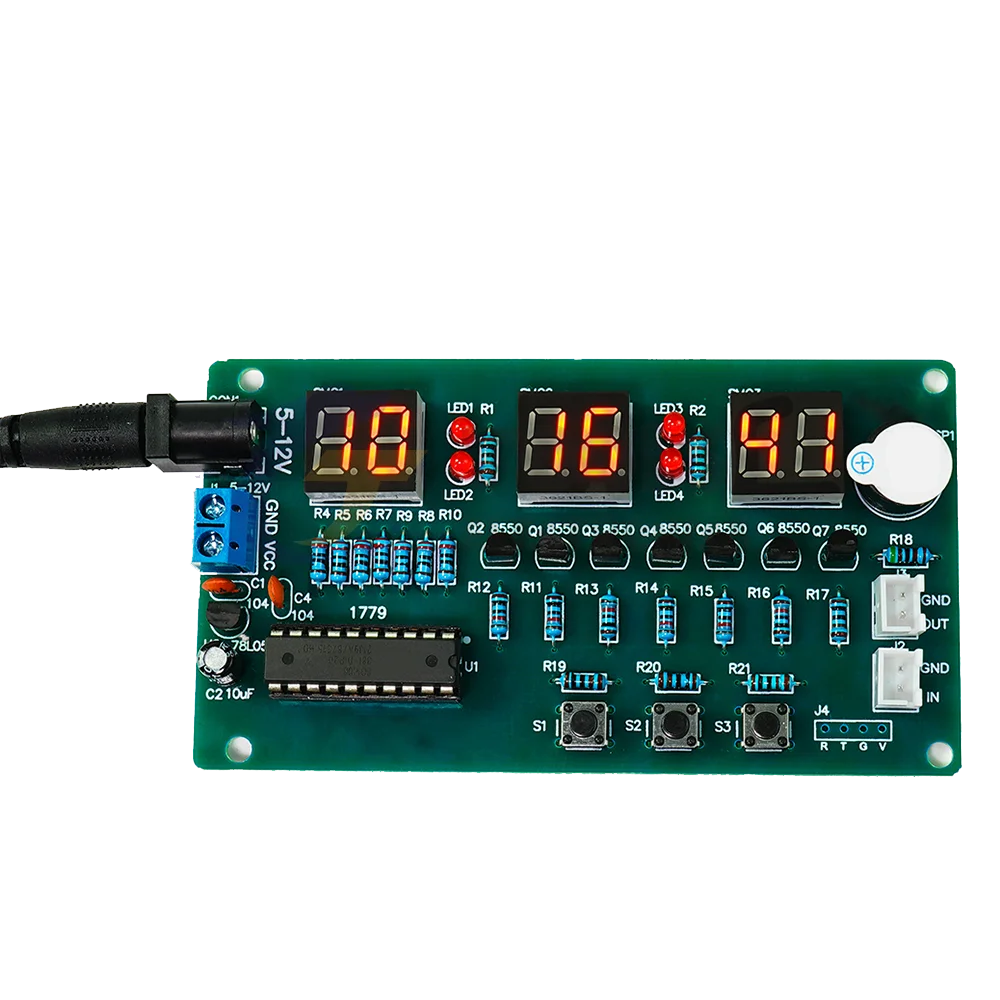 Red Display Digital Clock Module Electronic Kit C51 Electronic Clock DIY Kit DC 5-12V LED Digital Horologe Suite Timer Module