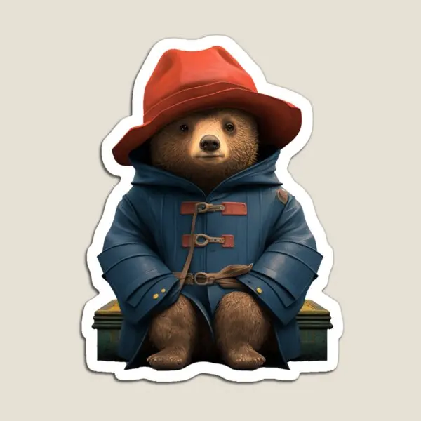 Paddington Bear With Suitcase  Magnet Kids Children Holder for Fridge Organizer Funny Home Cute Colorful Baby Refrigerator Toy