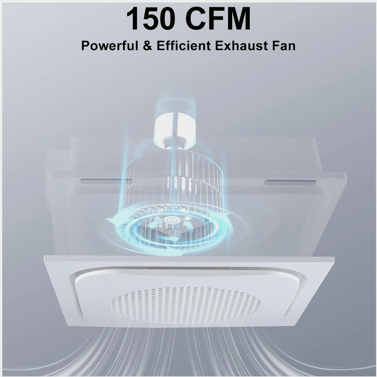 

Quiet 150 CFM Bathroom Exhaust Fan with Soft LED Light – Energy-Efficient Ventilation + Warm Ambient Glow, Compact Design for Sm