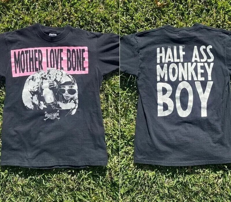 Mother Love Bone Band Remake Basic Black 2 Side Unisex T shirt Reprint