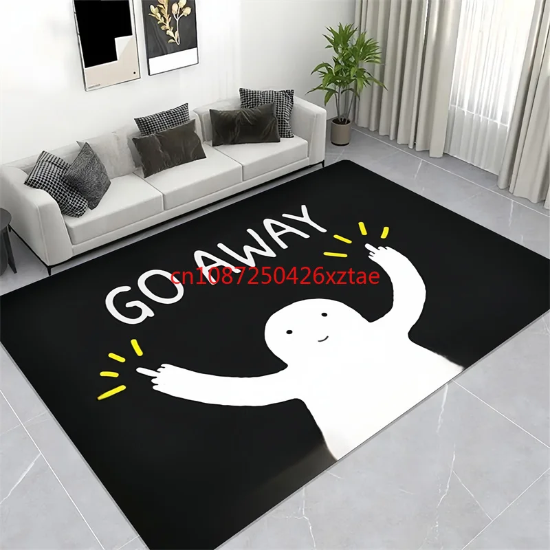 

Logo Go Away Carpet Kitchen Mat Fashion Yoga Mat Living Room Bedroom Decorat Non-slip Mat Birthday Gift Alfombra