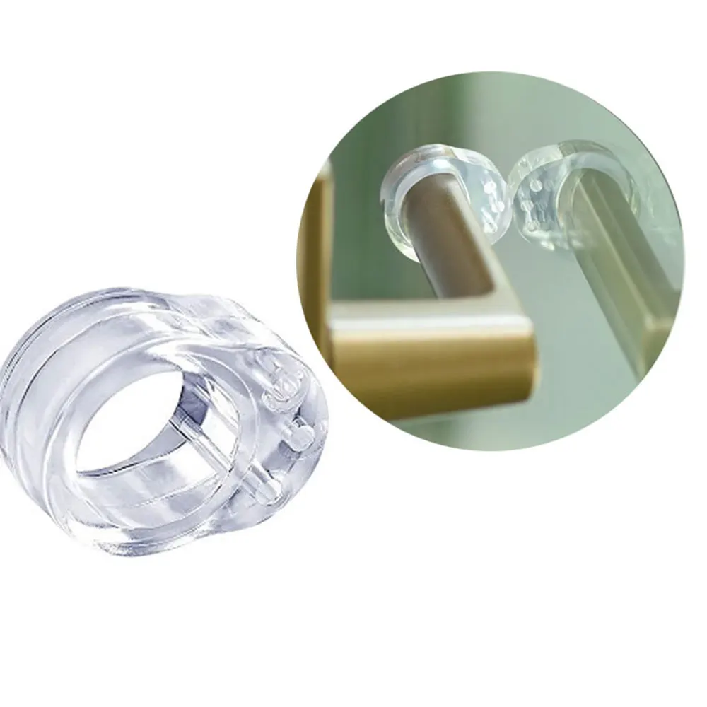 Maçaneta transparente para porta, proteção de parede, amortecedor, proteção para móveis, almofada de colisão, à prova de choque, rolha de anel