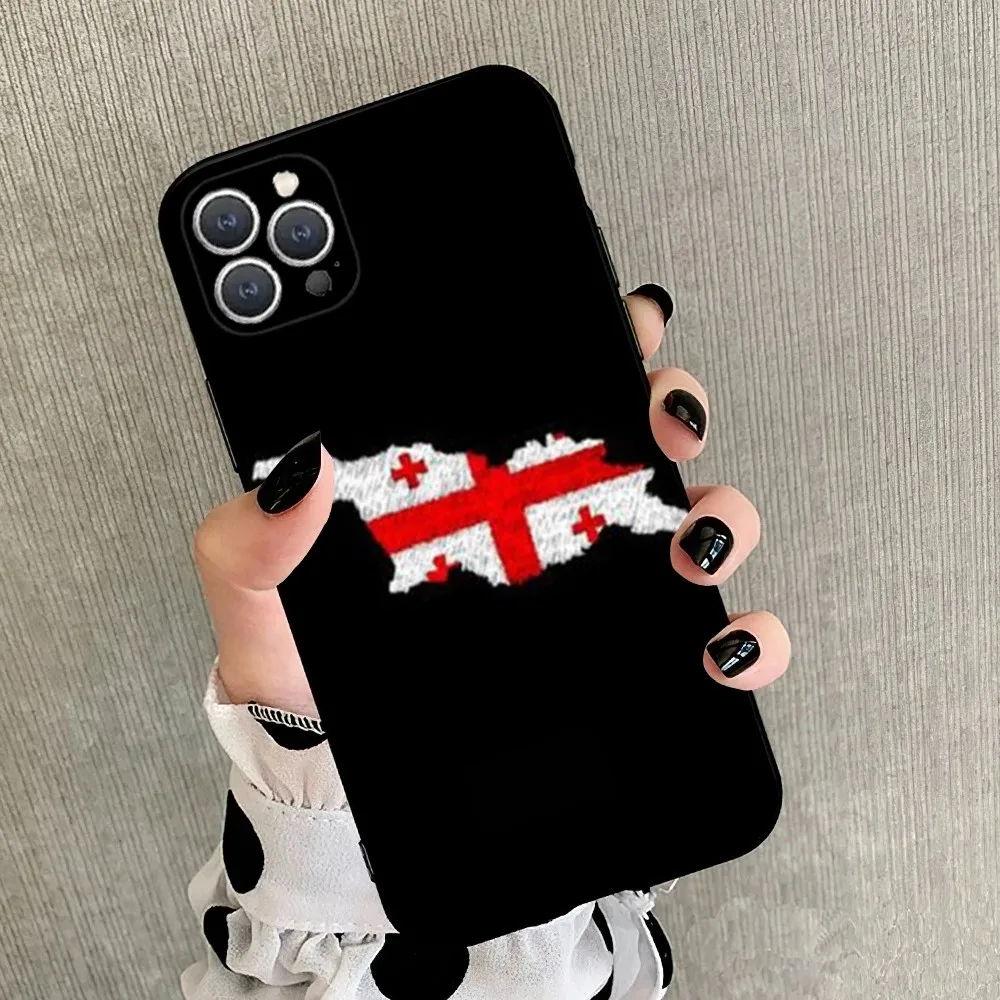 Capa de silicone macia preta para iPhone, Capa para iPhone 15,14,13,12,11,Plus,Pro Max,XS,X,XR,SE,Mini,8,7, 16, bandeira