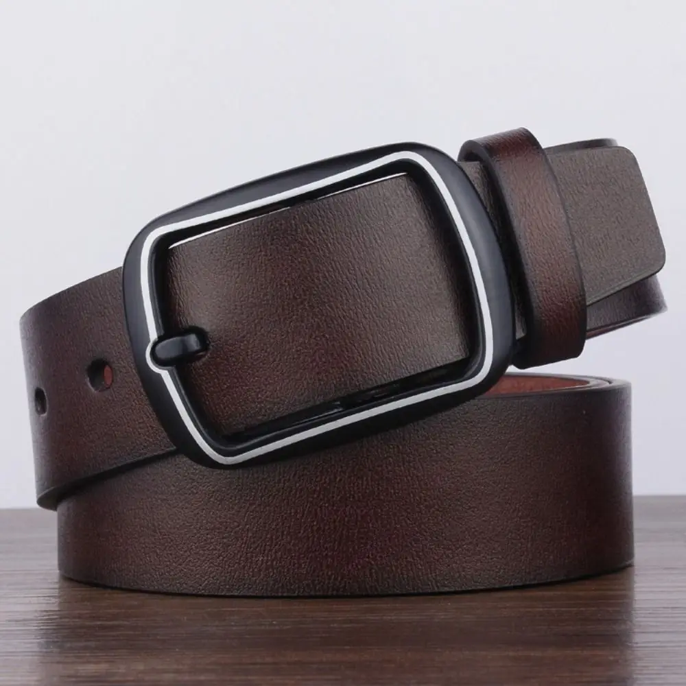 

Classic Style Durable Men Belt Soft Vintage Pin Buckle Belt Adjustable Fashion Trousers Belt Casual