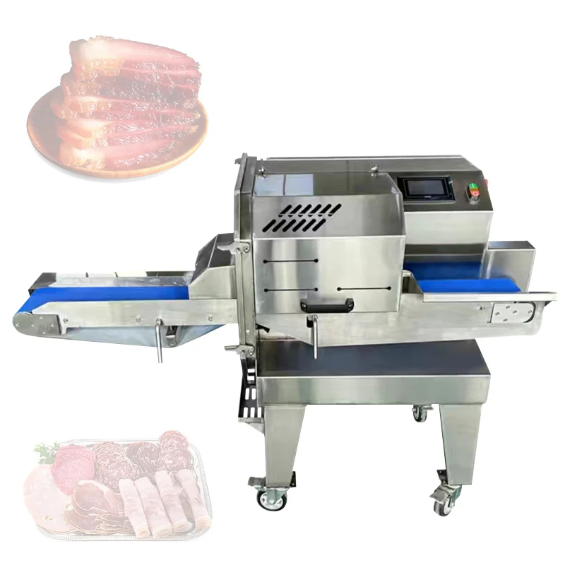 

Electric Cooked Meat Slicer Multi functional Pig Liver Sausage Cooked Meat Slicer Cutting Machine 1-18mm Thickness Adjustable