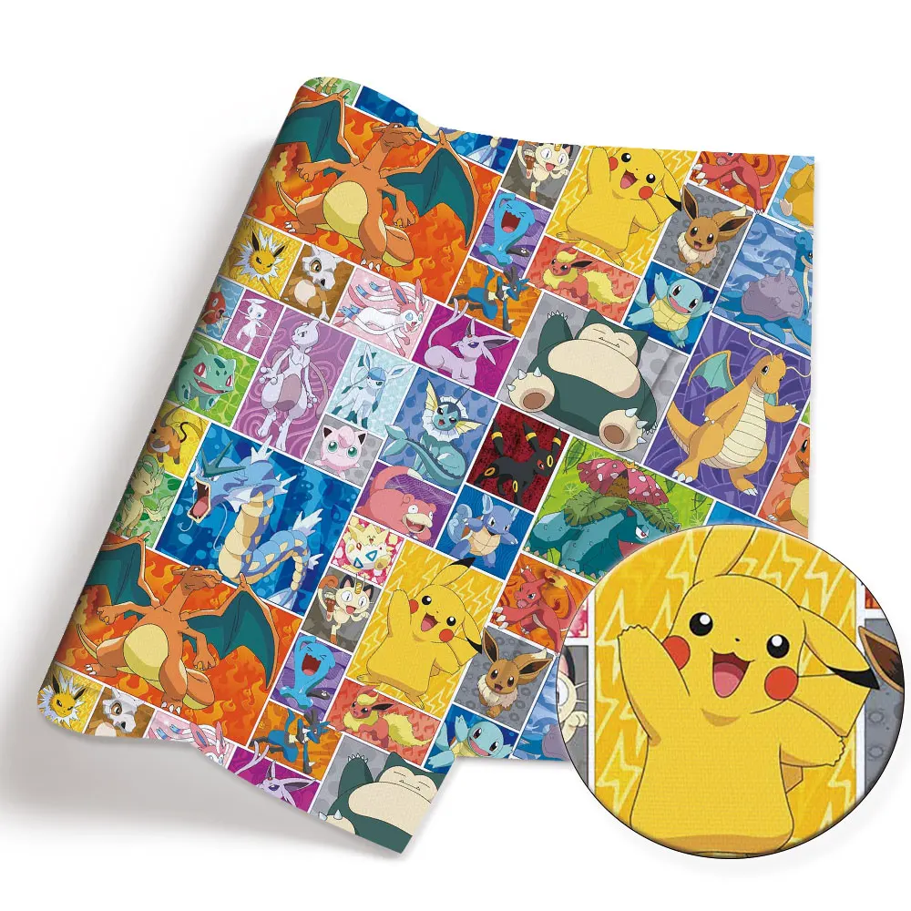 Pokemon 100 bawełniana tkanina z motywem kreskówkowym 140 * 50 cm Ręcznie robione szycie Patchwork Pikowanie Sukienka dziecięca Arkusz domowy